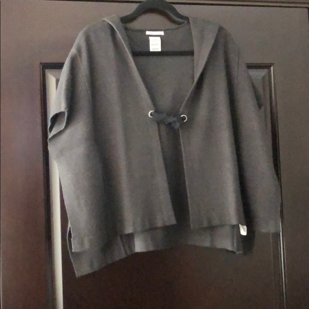 Zara girls dark grey knit poncho